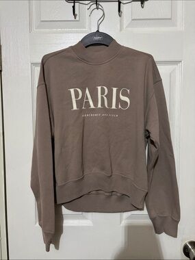 Abercrombie & Fitch Brown 'PARIS' Crewneck Sweatshirt